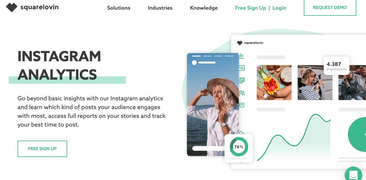 Herramientas para obtener estadísticas de Instagram gratis: Squarelovin