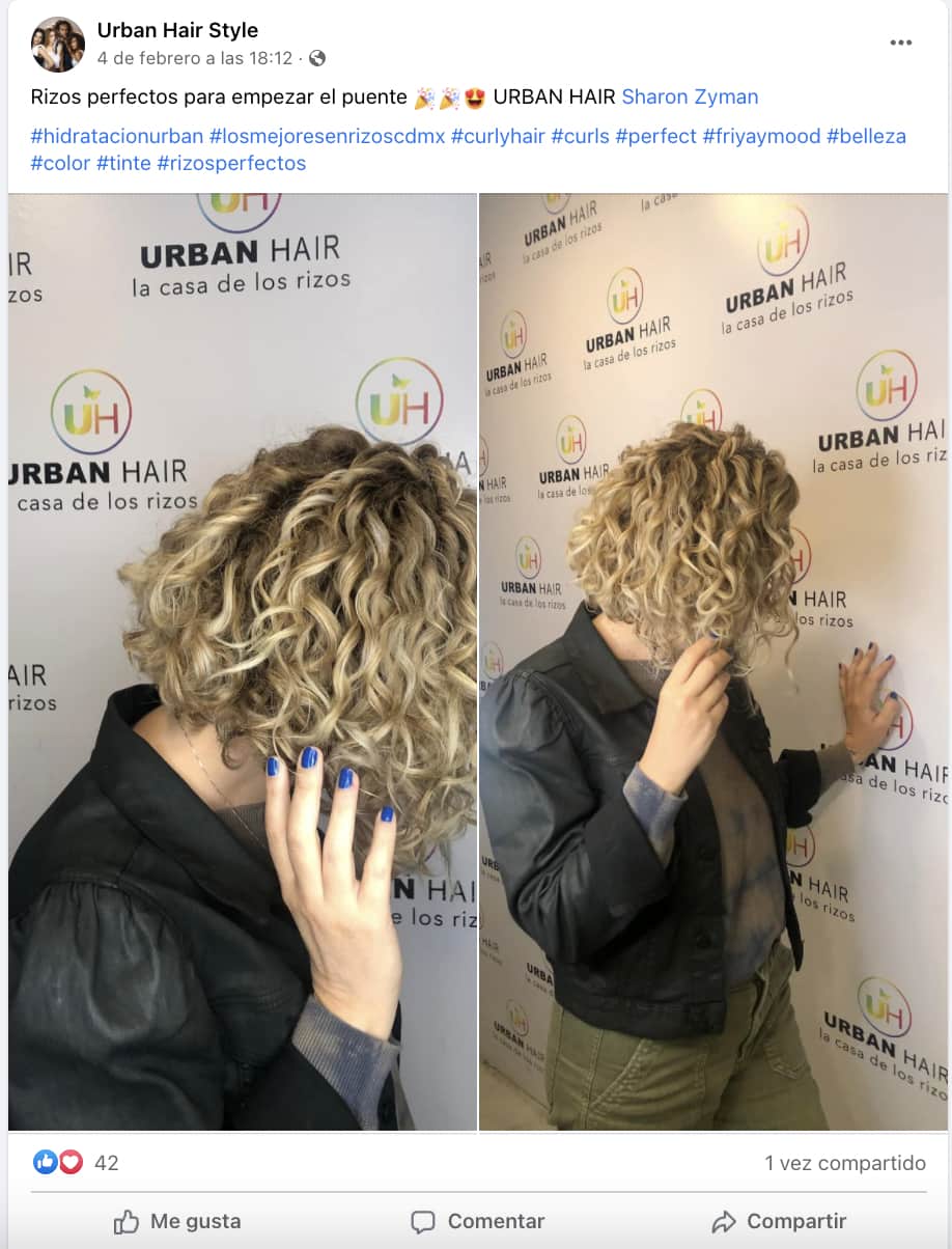 Ejemplos de nicho de mercado: post de salón de belleza