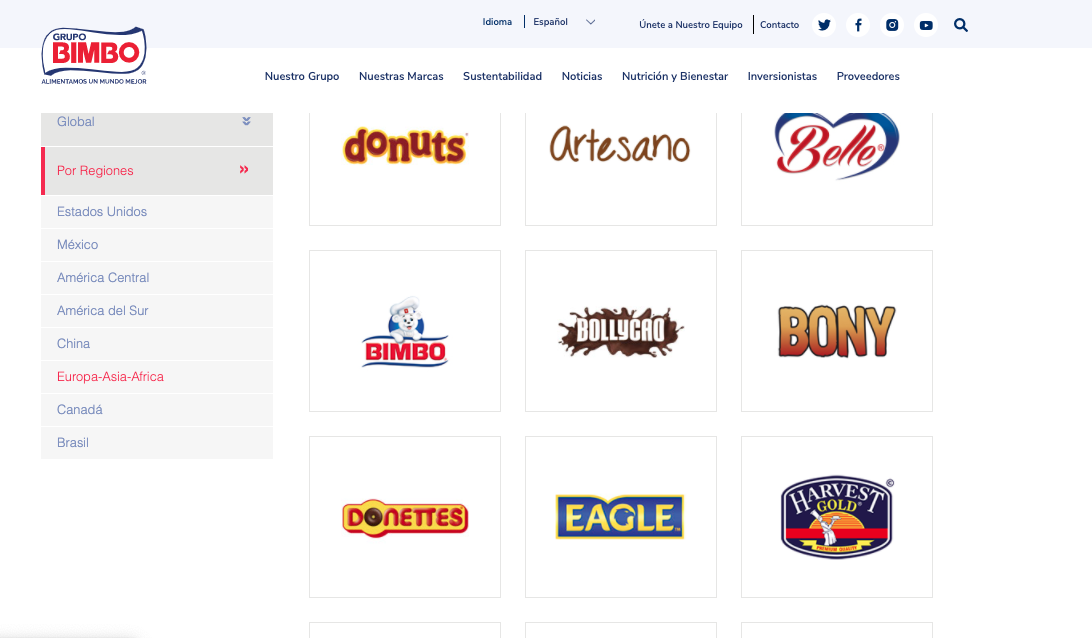 Productos adaptados a otros países: Bimbo