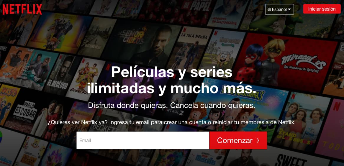 Ejemplo de mercados internacionales de Netflix