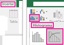 Cómo hacer una gráfica de Pareto en Excel: selecciona el gráfico