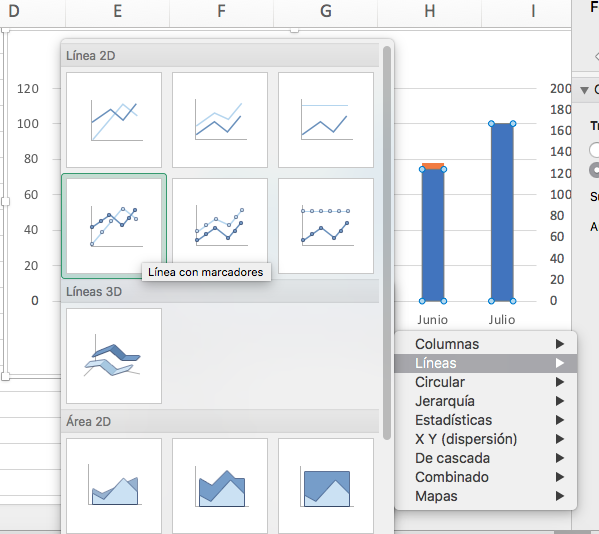Cómo hacer una gráfica con variables: elige tu gráfico de línea