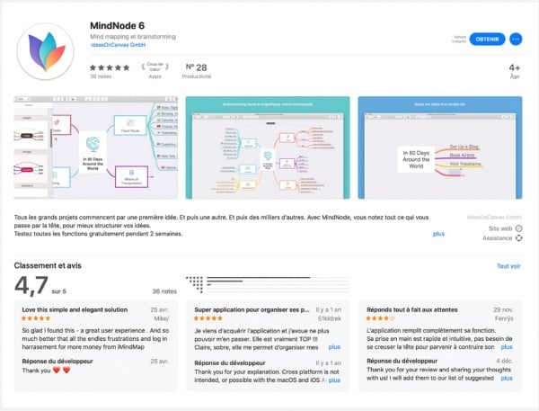 exemple fiche store Mindnote