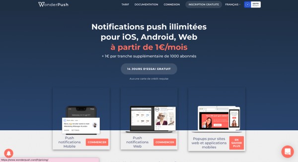 exemple outil WonderPush