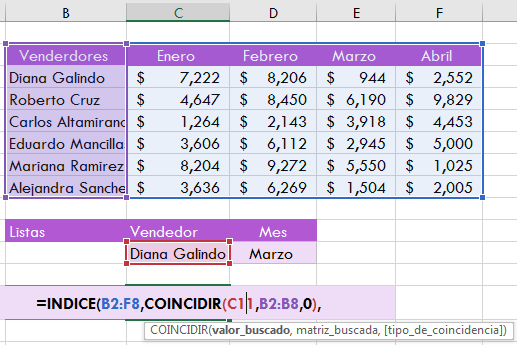 Funciones avanzadas de Excel: ejemplo búsqueda avanzada