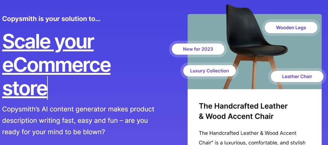 Generador de texto de Copysmith