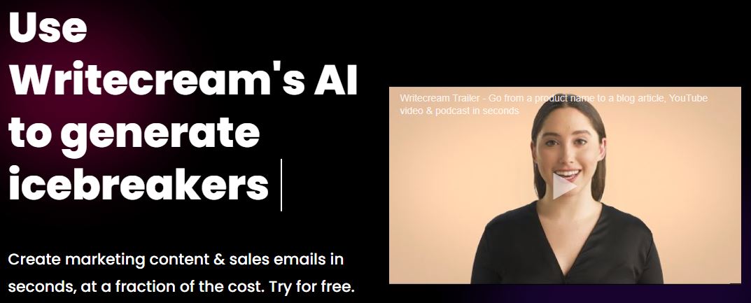 Generador de copy de Writecream