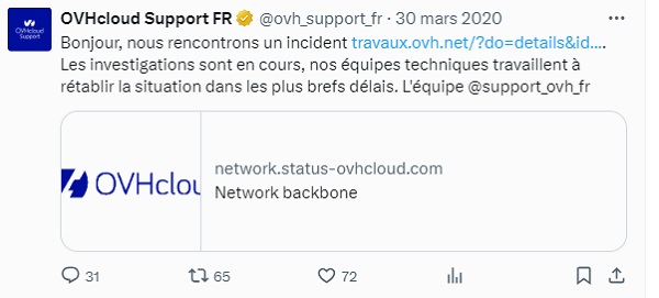 tweet service client OVH
