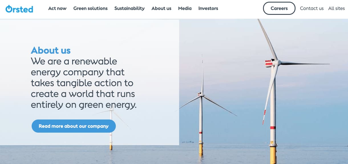 Ejemplo de empresas que usan globalización tecnológica: Orsted