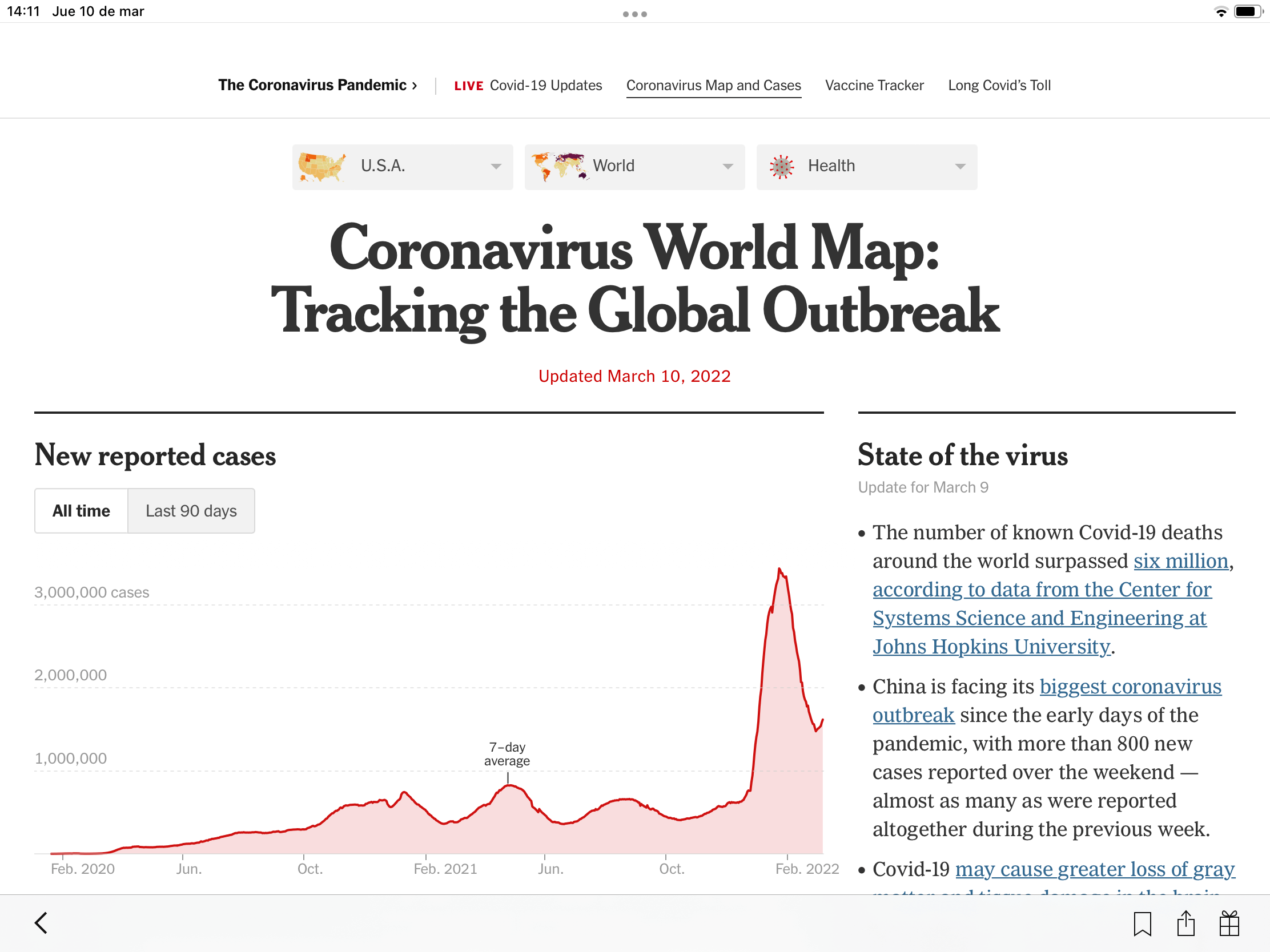 Ejemplo de data stprytelling en sitios de noticias: NYT