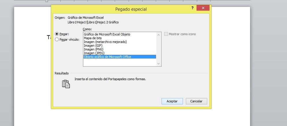 Cómo pasar un gráfico de Excel a Word: pega tu gráfica en Word