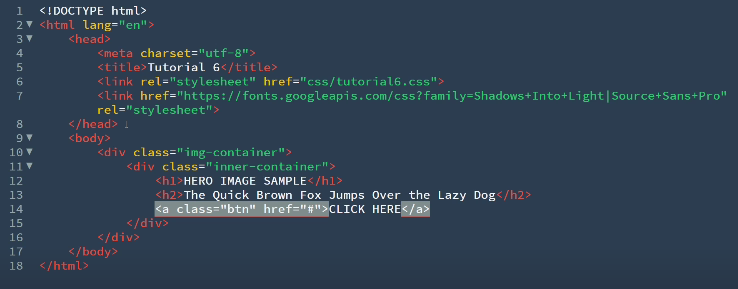 Cómo añadir una hero image: estructura