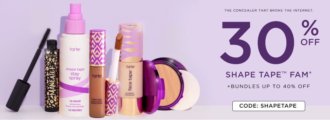 Ejemplo de hero image con enfoque en el producto de Tarte