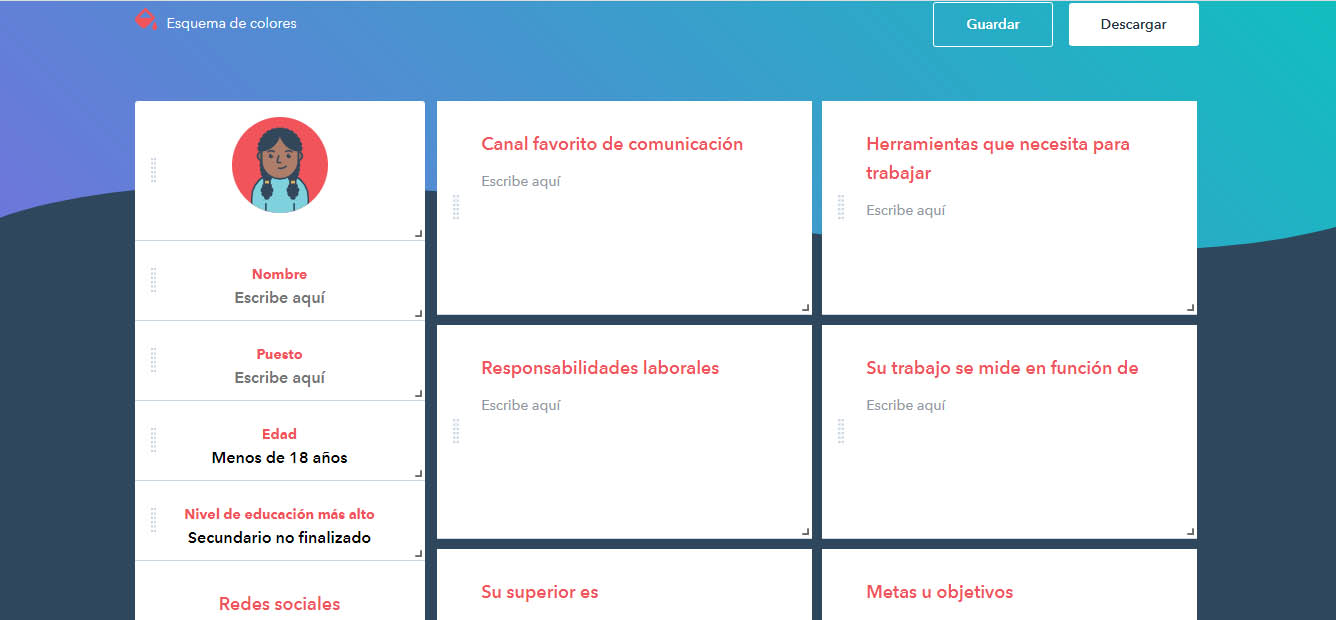 Generador de buyer personas de HubSpot
