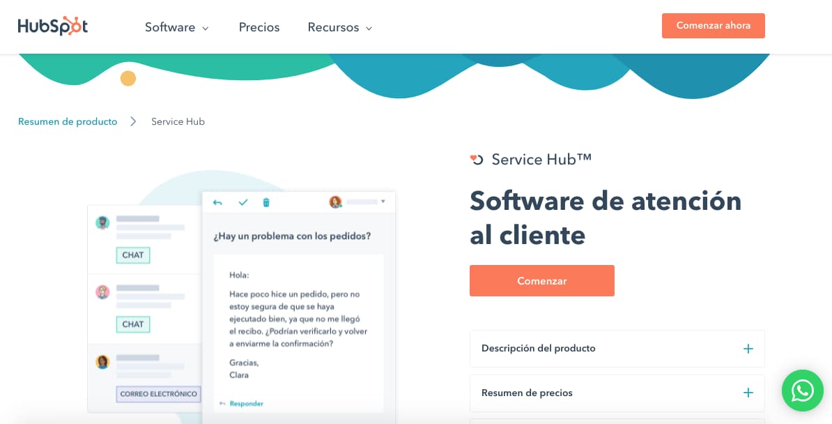 Mejor service desk: HubSpot (Sales Hub)