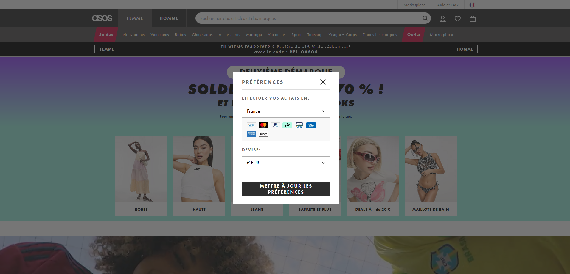 Un exemple de site e-commerce localisé.