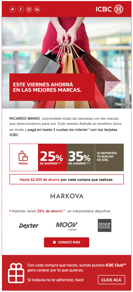 ejemplo de venta por correo éxitoso