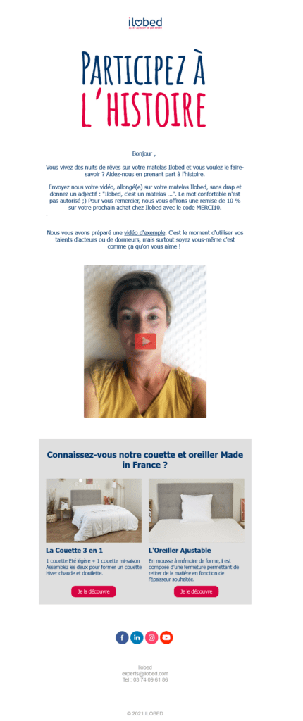 exemple emailing marketing Ilobed