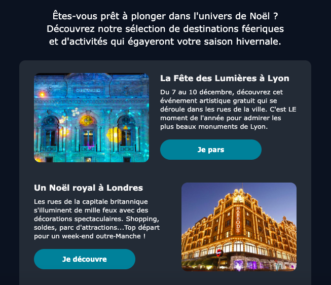 newsletter idées destinations vacances de noël