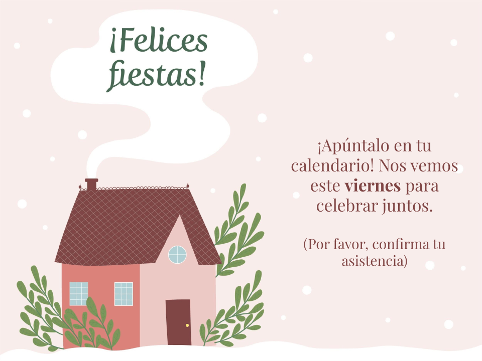Invitación de fin de año con petición de confirmación