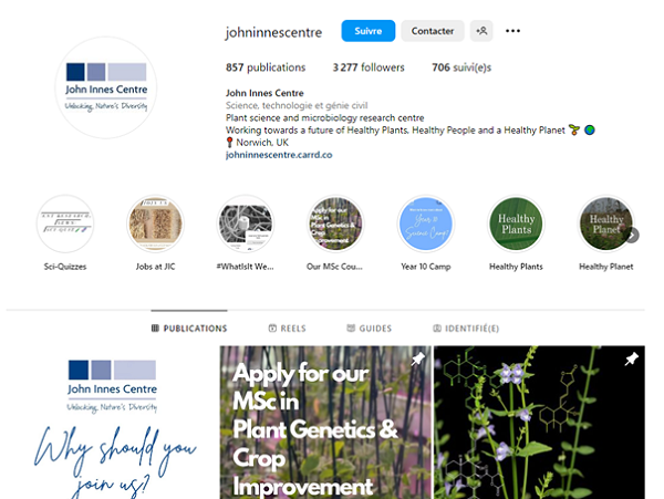 Compte Instagram de John Innes