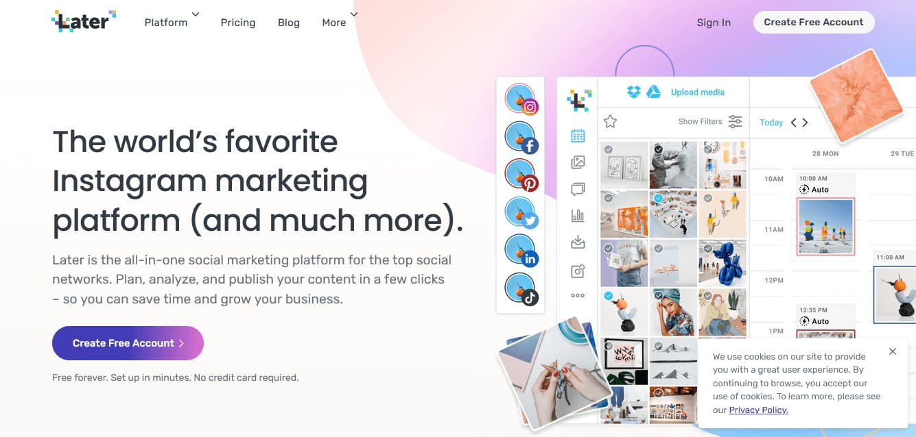 Herramientas para programar publicaciones en redes sociales: Later