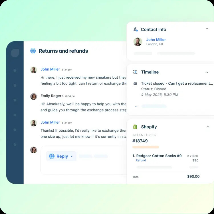 interface logiciel service client freshdesk