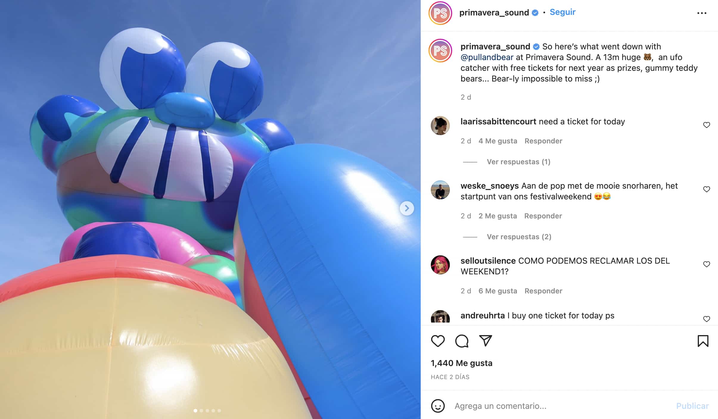 Ejemplo de marketing experiencial: Pull & Bear en Primavera Sound