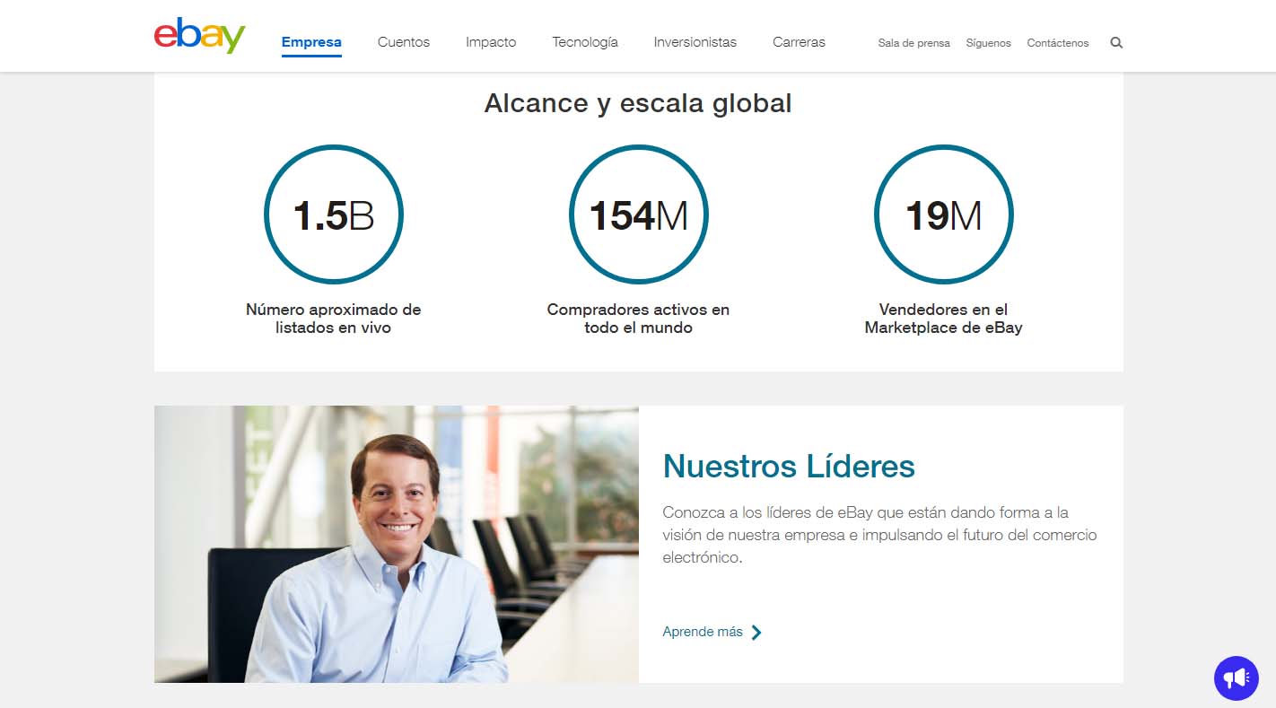 Ejemplo de media kit de ebay con cifras