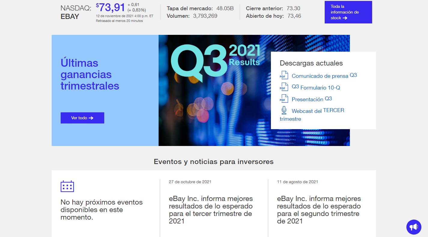 Ejemplo de kit de prensa de Airbnb: ganancias trimestrales