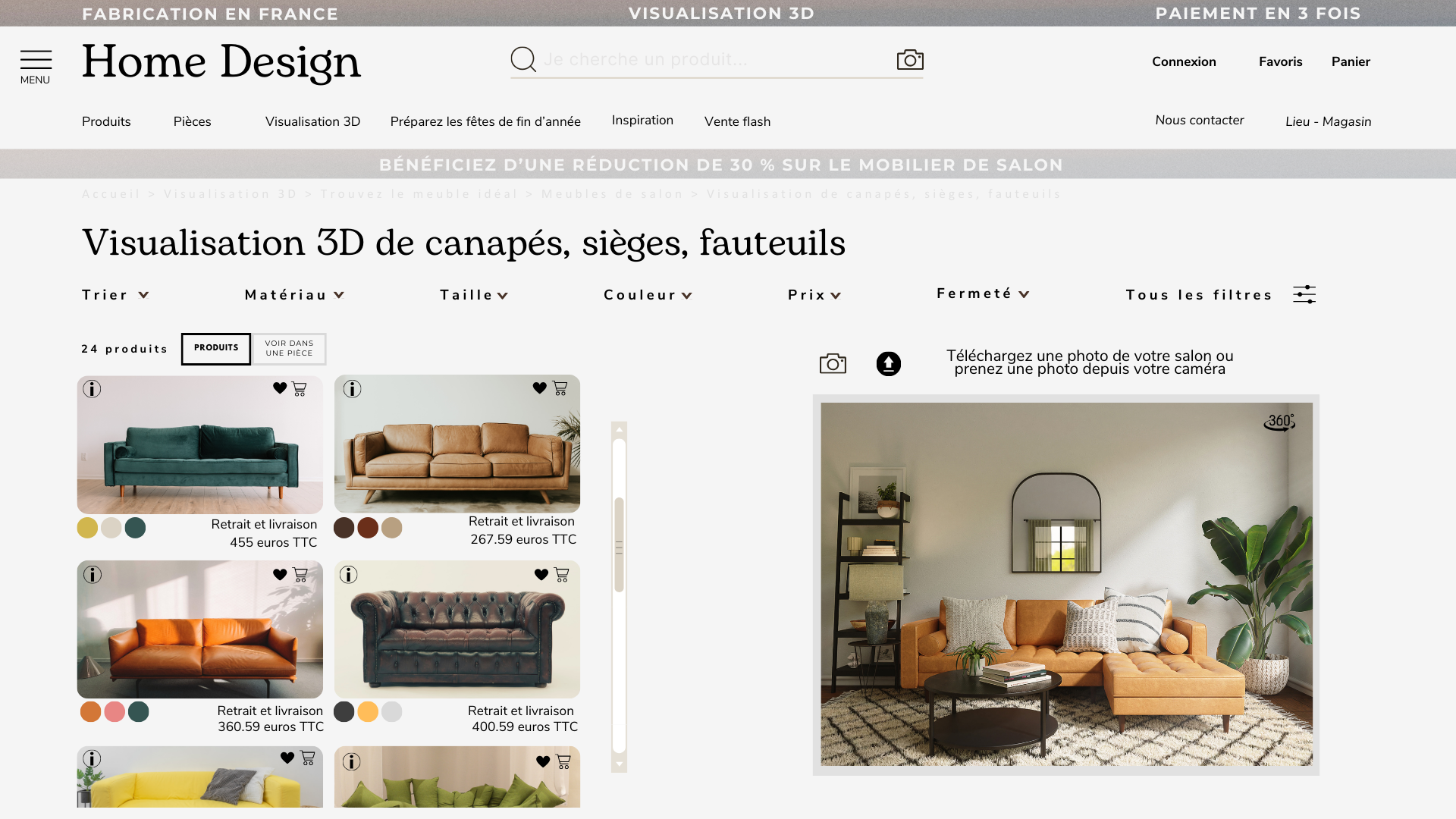 Un modèle de site web interactif pour les entreprises spécialisées dans l'aménagement intérieur