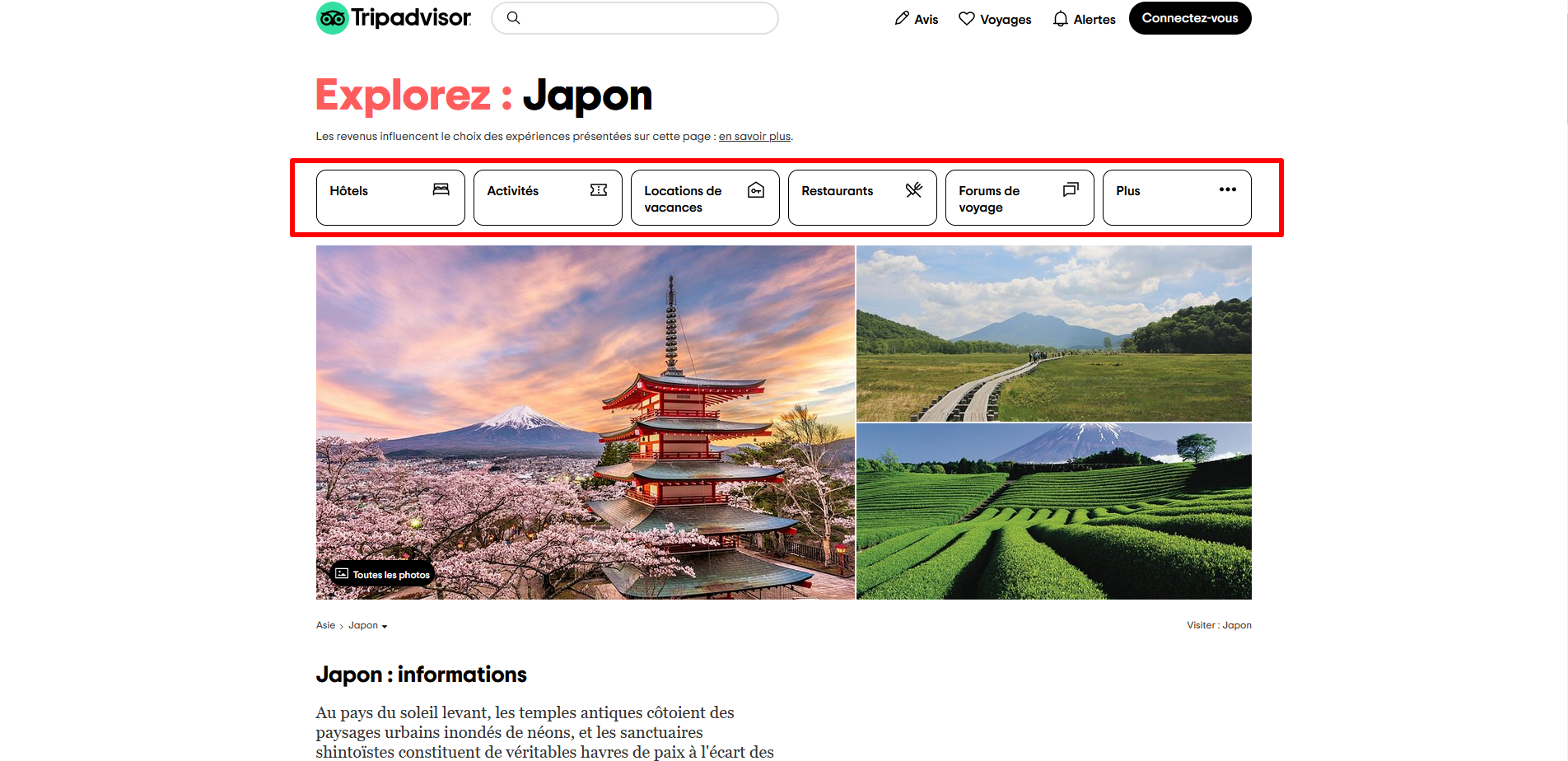 Un site internet de réservation de voyage.