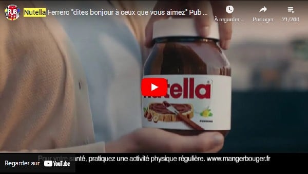 exemple publicité nutella