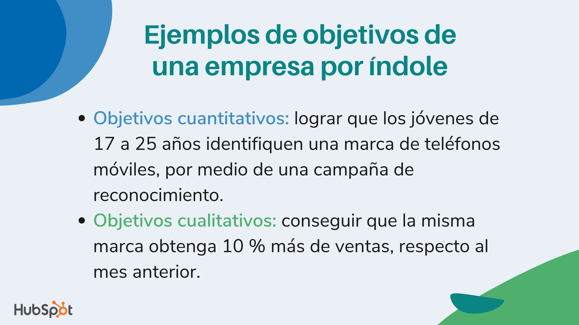 Ejemplos de objetivos de una empresa por índole