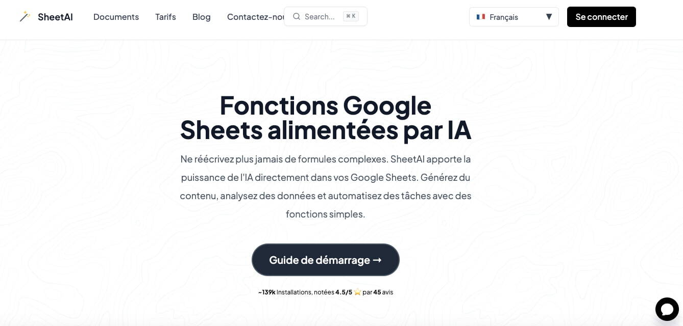 sheetai pour google sheets