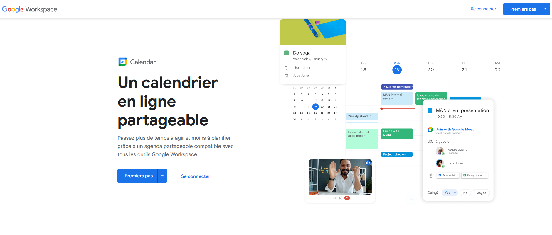 outil de réservation de salles de Google.