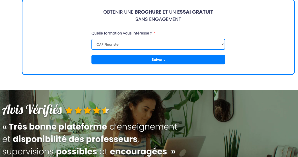 page de capture youschool