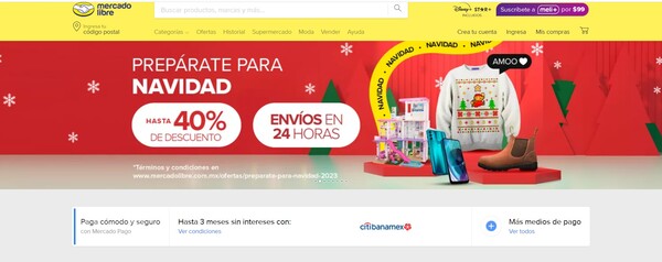 Ecommerce para las fiestas: ejemplo de Mercado Libre