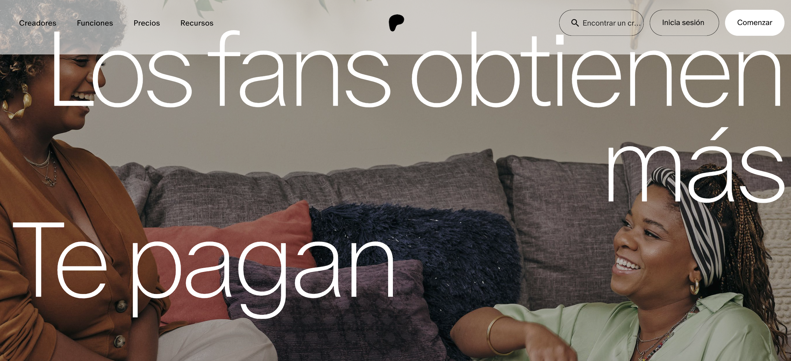 Ejemplos de landing page: Patreon
