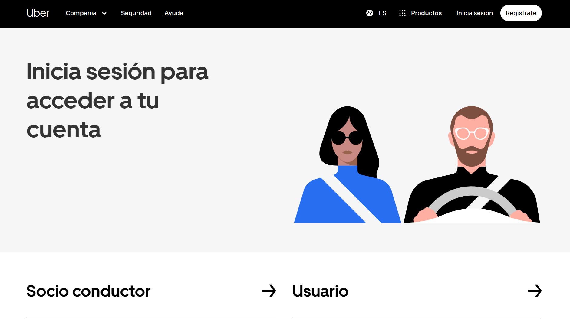 ejemplos de cómo personalizar sitios web: Uber