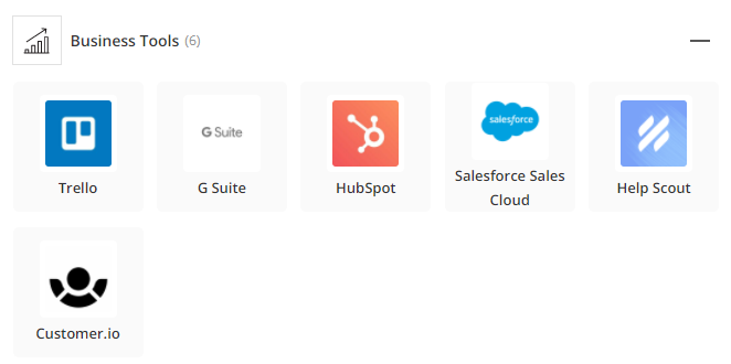 Pila de aplicaciones de ventas y marketing de Trello