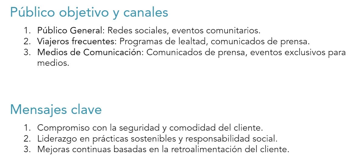 plan de relaciones públicas - ejemplo