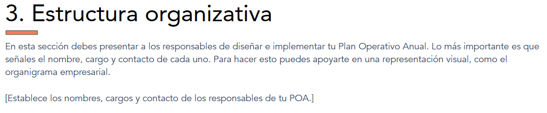 Cómo redactar un plan operativo anual, estructura organizativa