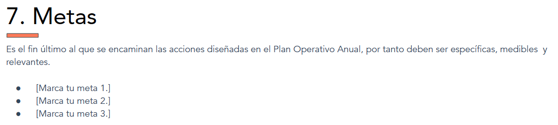 Cómo redactar un plan operativo anual, metas