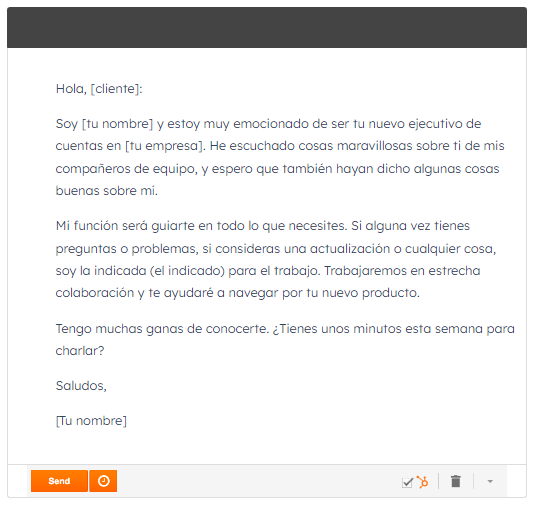 Plantilla de correo de ejecutivo de cuentas