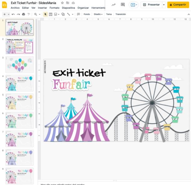 Plantilla de Google Slides gratis: Funfair