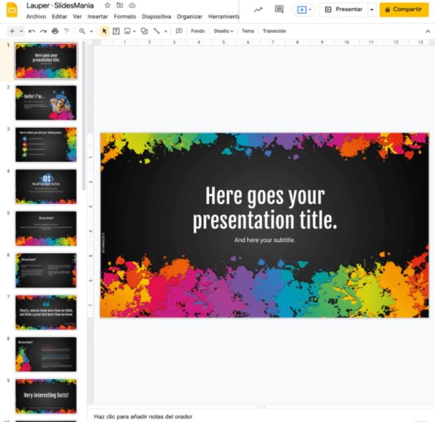 Lauper, plantilla creativa de Google Slides