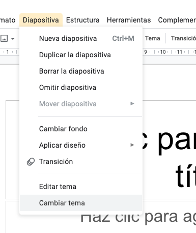 Cómo importar temas en Google Slides: cambiar tema
