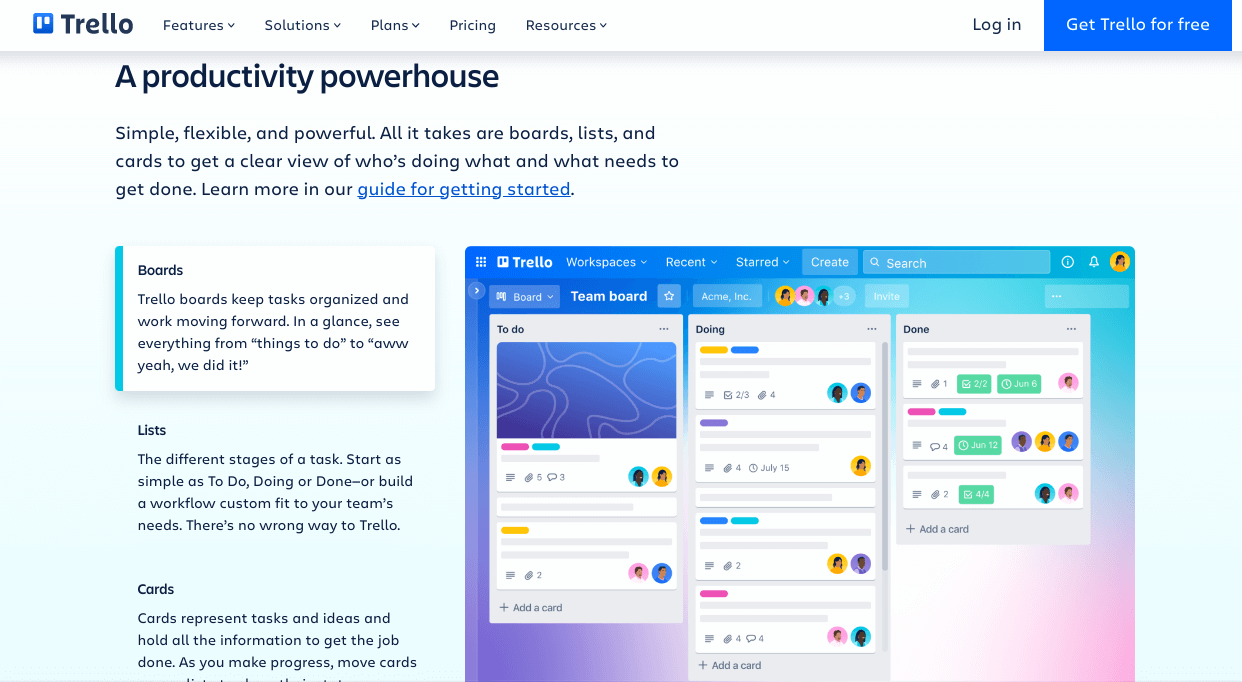 Ejemplo de plataforma digital: Trello