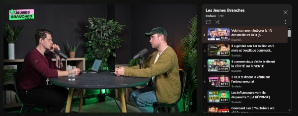 exemple de podcast vidéo Les jeunes branches